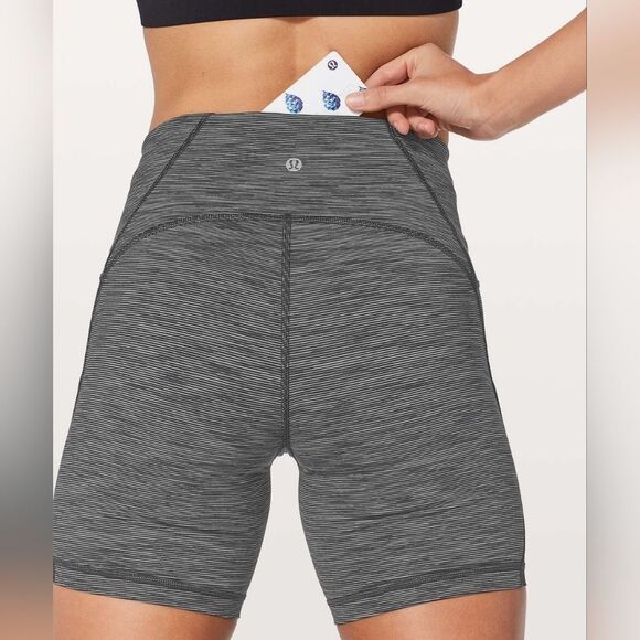 Lululemon Train Times Short 6" Wee Are From Space Black Slate Bike Shorts Size 2 - Picture 1 of 7